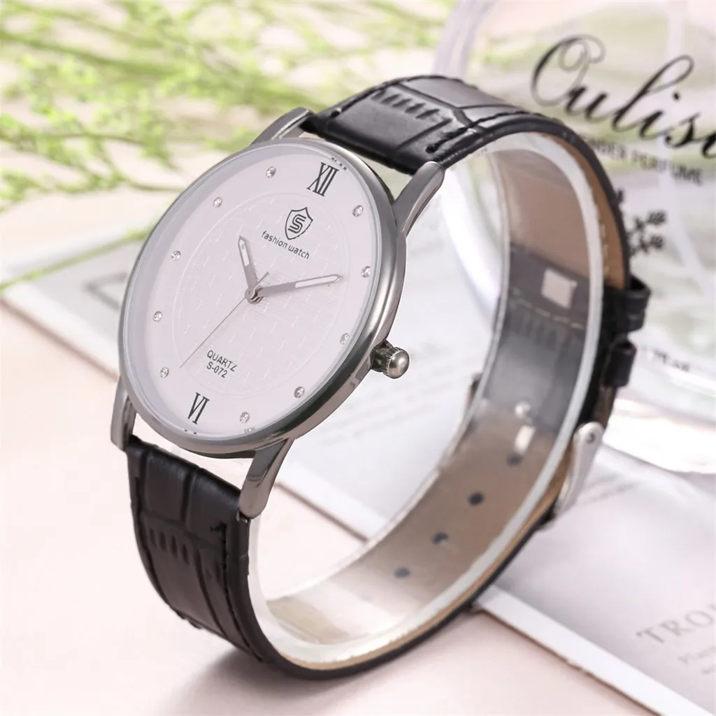 men watches Geneva Brand Luxury Leather male Quartz Wrist Watches Quality Fashion relogio feminino luxo marca Dropship | Наручные часы