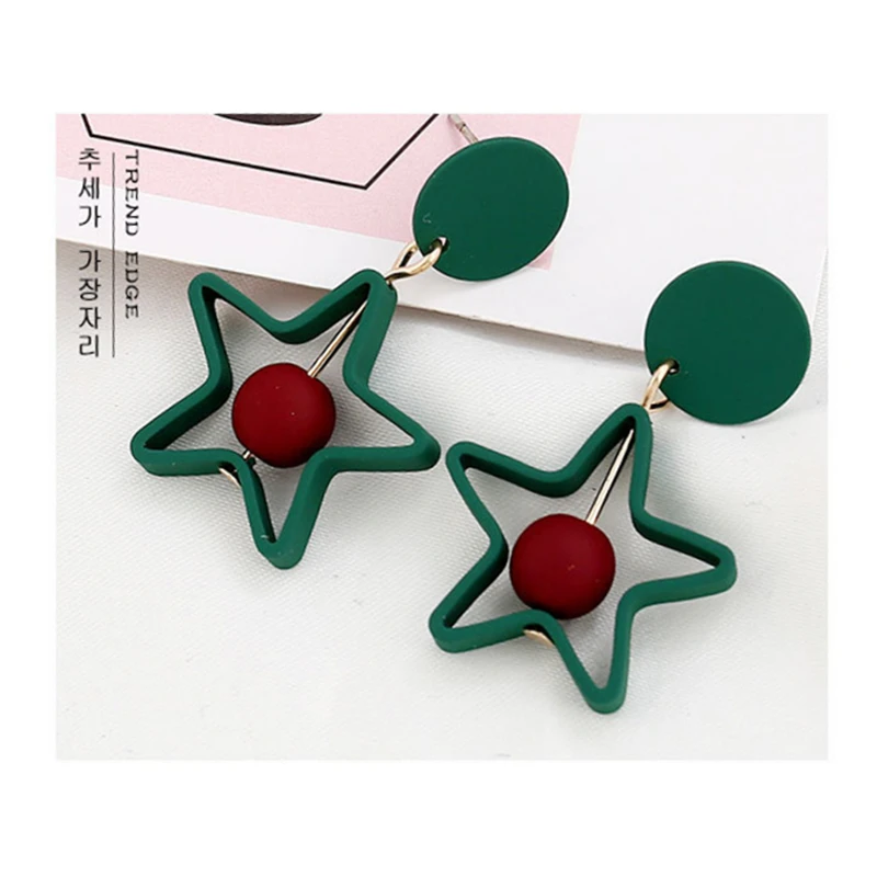 Новые панк Модные полые квадратные пентаграммы круглые серьги гвоздики Женские