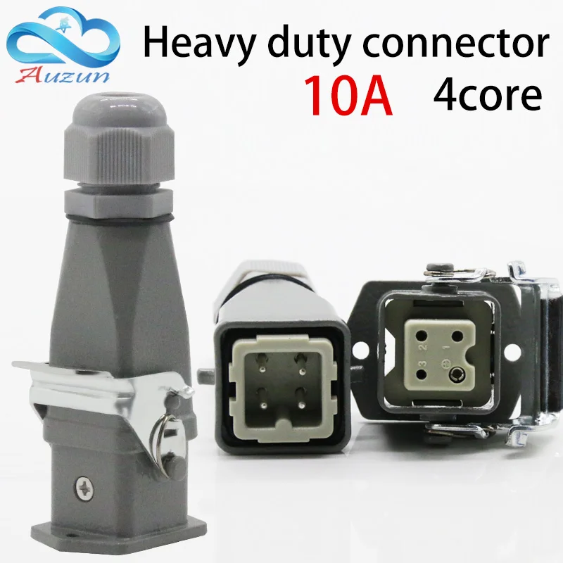 Сверхмощный разъем 4 (3 + 1) 10A 250V HA 004 2 воздушный штекер горячего канала|Соединители|