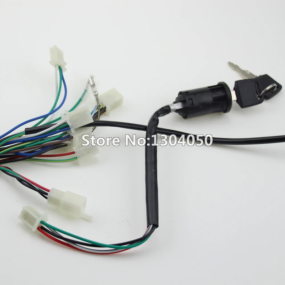 Полный Электрический жгут проводов CDI катушка зажигания Свеча 50cc 70cc 110cc 125cc ATV