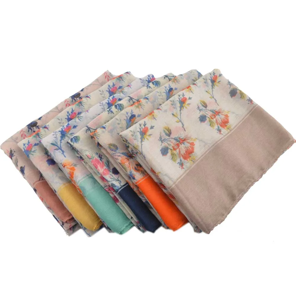 Мусульманский хиджаб цветочный шарф шали и шарфы вискозный накидка на голову