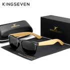 Солнцезащитные очки KINGSEVEN с деревянными дужками для мужчин и женщин, оригинальные поляризационные, с бамбуковой оправой