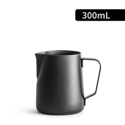 Black 300ml 300/600/900 мл Нержавеющая сталь вспенивания кувшин тянуть цветок чашки Эспрессо, капучино искусство кувшин для молочных коктейлей кружка Кофе инструменты - Цвет: Black 300ml