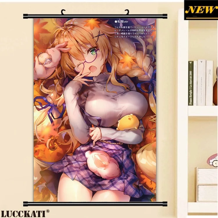 40X60 см Azur Лейн Bilan Hangxian голые соски без бюстгальтера сексуальные лоли мокрые камушки мультфильм аниме картина плакат прокрутки холст живопись - Цвет: R