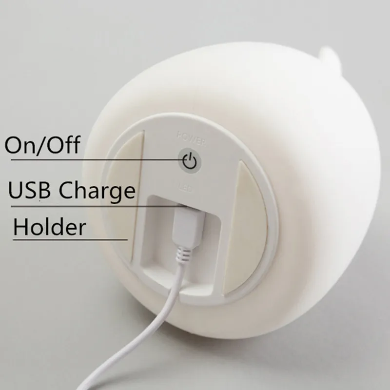 Силиконовый светодиодный ночник с кроликом многоцветный RGB светильник USB