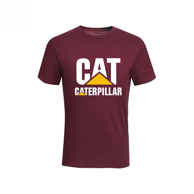 2019New Горячая Мужская футболка для гусеничного трактора с логотипом короткий