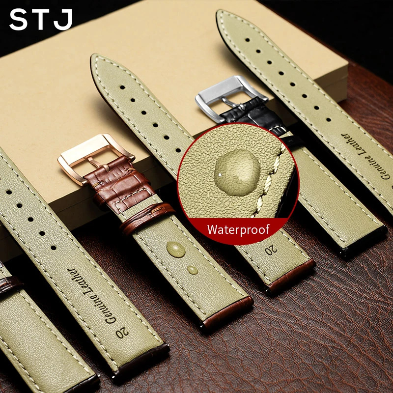 Ремешок для часов STJ классический металлический ремешок из мягкой телячьей кожи
