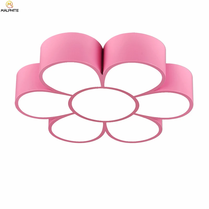 Современный Железный светодиодный потолочный светильник с цветами лампа для