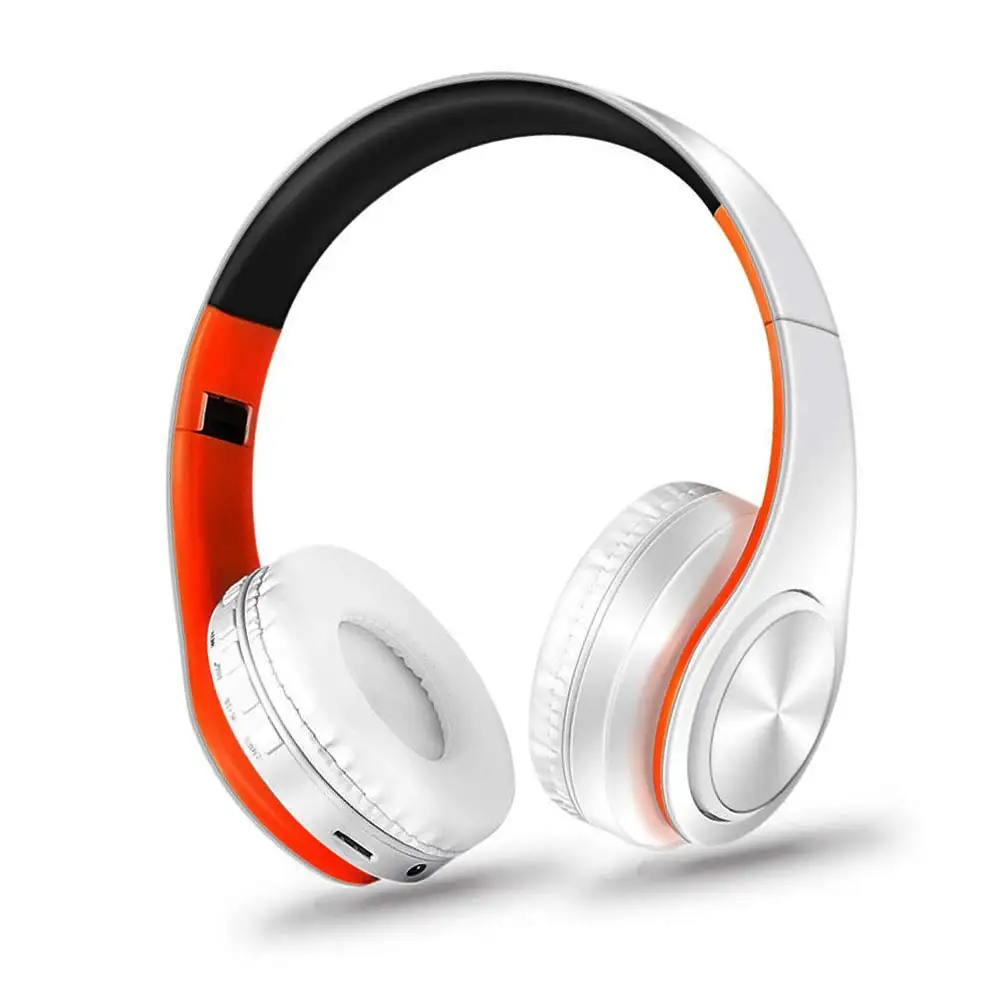 White orange Высокое качество Bluetooth наушники Портативный Bluetooth гарнитура шлем bluetooth Sans fil спортивные наушники с микрофоном для телефона ПК ТВ - Цвет: White orange