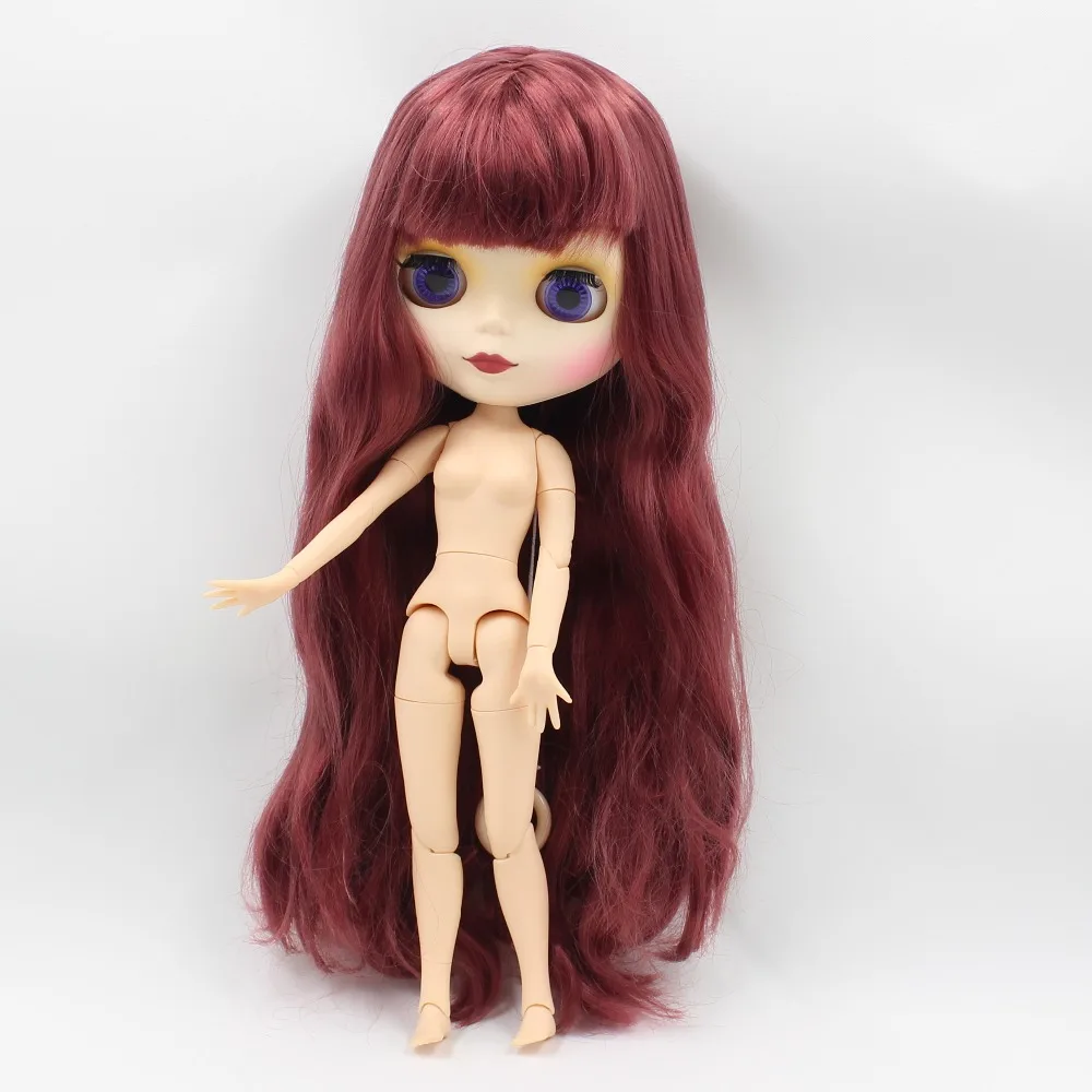 Ледяная кукла DBS Blyth 1/6 bjd темно красные волосы матовое лицо совместное тело