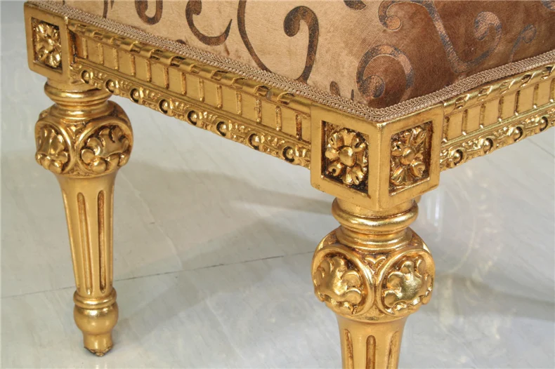 Подножие ног европейской роскоши мебель-массива деревянный каркас золочение