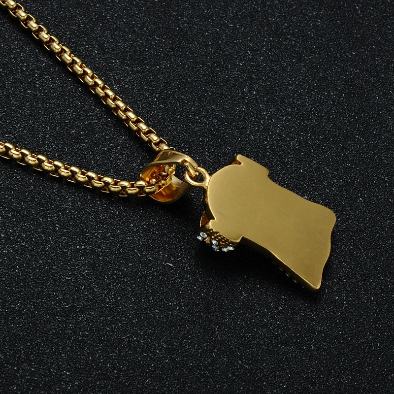 Хип хоп золото цвет титана Нержавеющая сталь Iced Out побрякушки полный горный