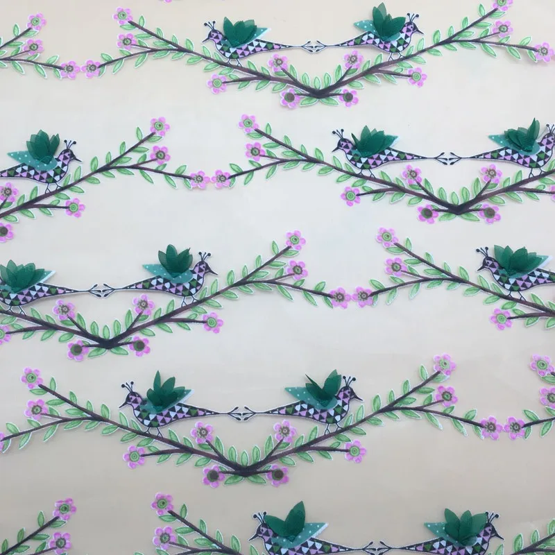 FFLACELL/1 метр модная ткань из органзы с птицами для платья ширина 140 см | Дом и сад