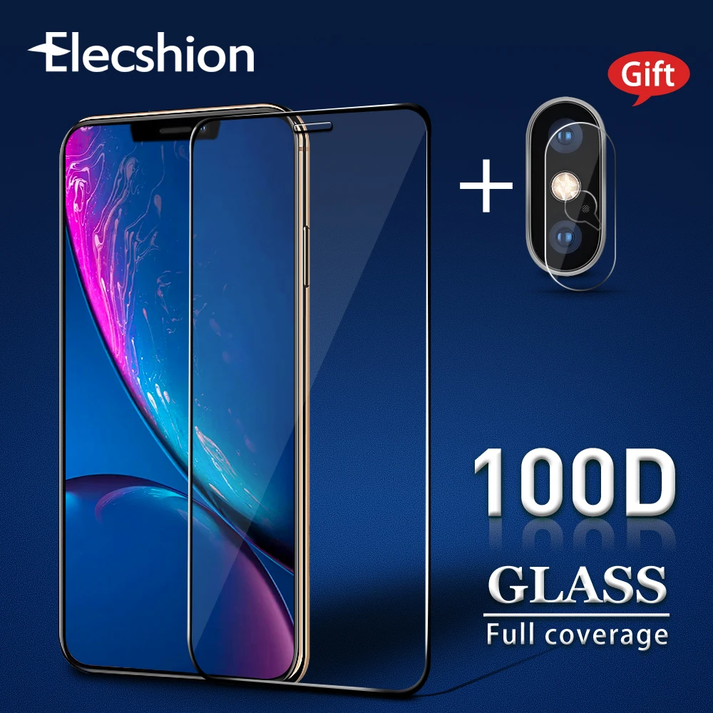 100D Полное покрытие экрана Защитное стекло для iPhone X 6 7 8 6S plus защитная пленка