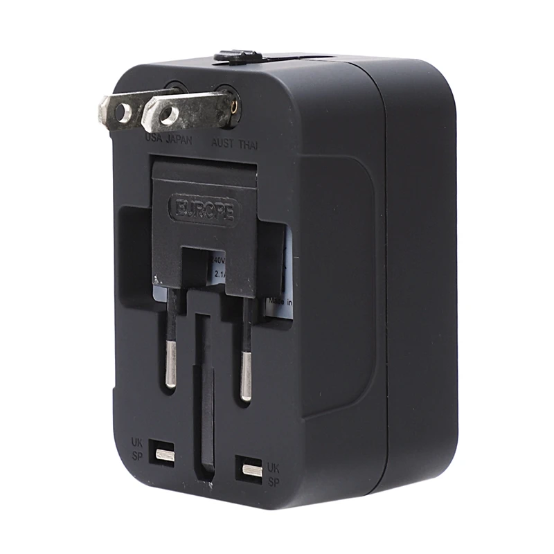 Дорожный адаптер Международный универсальный питания все в одном с 2.1A 2Usb по