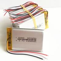lot 10 pcs 603450 3 wires 3 7v 1200mah lithium polymer lipo rechargeable battery for gps dvd mobile video game pad e books