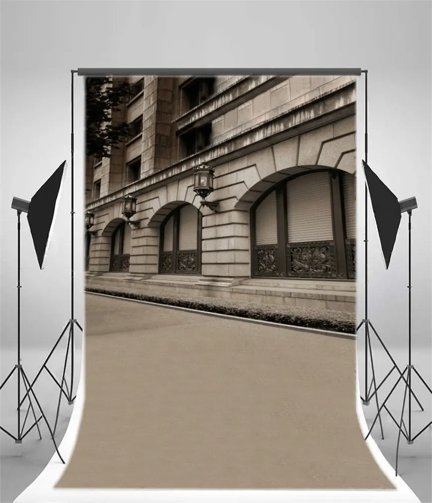 Фон для фотосъемки с изображением церкви Европейского знака фонаря винтажного