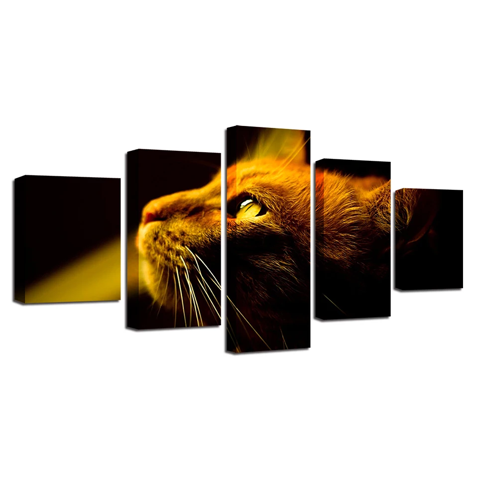 Wall Art HD печатает фотографии домашний декор Гостиная номер 5 шт. милые животные