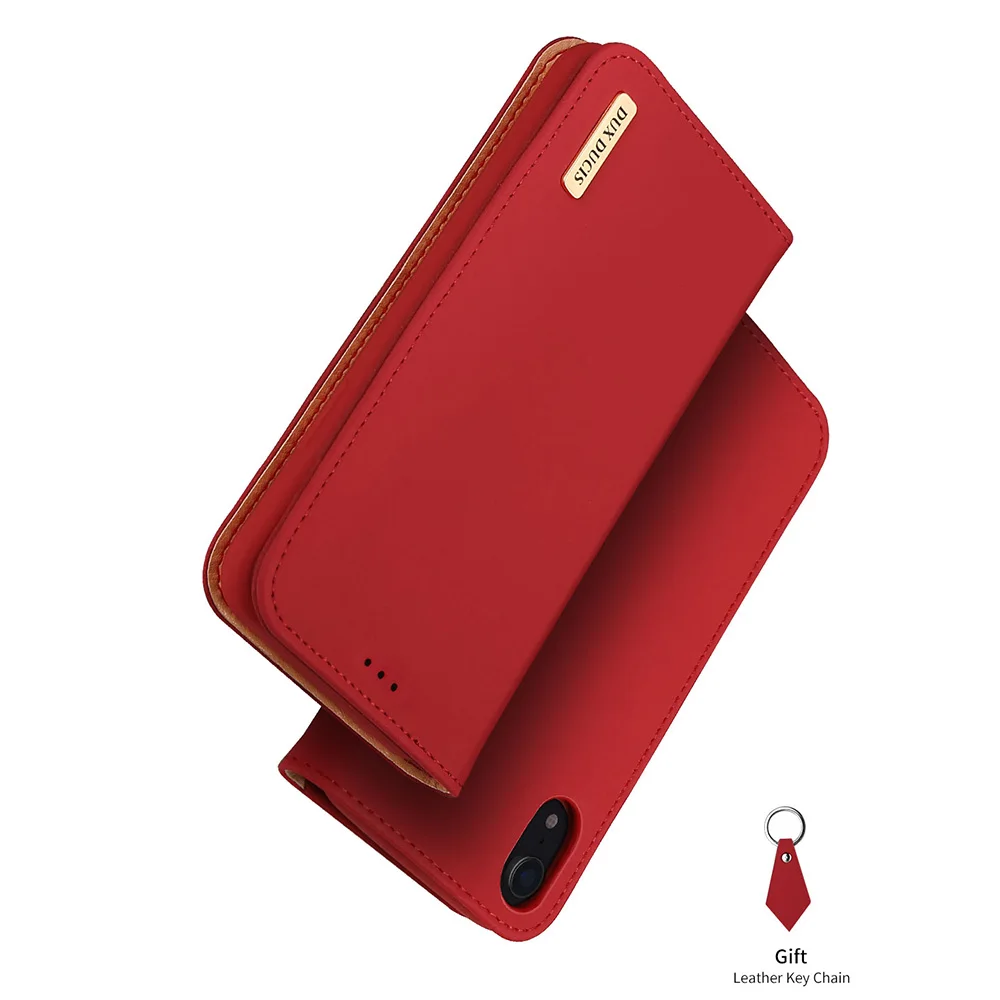 DUX DUCIS Чехол-бумажник из натуральной кожи для iPhone XR роскошный Винтажный чехол с