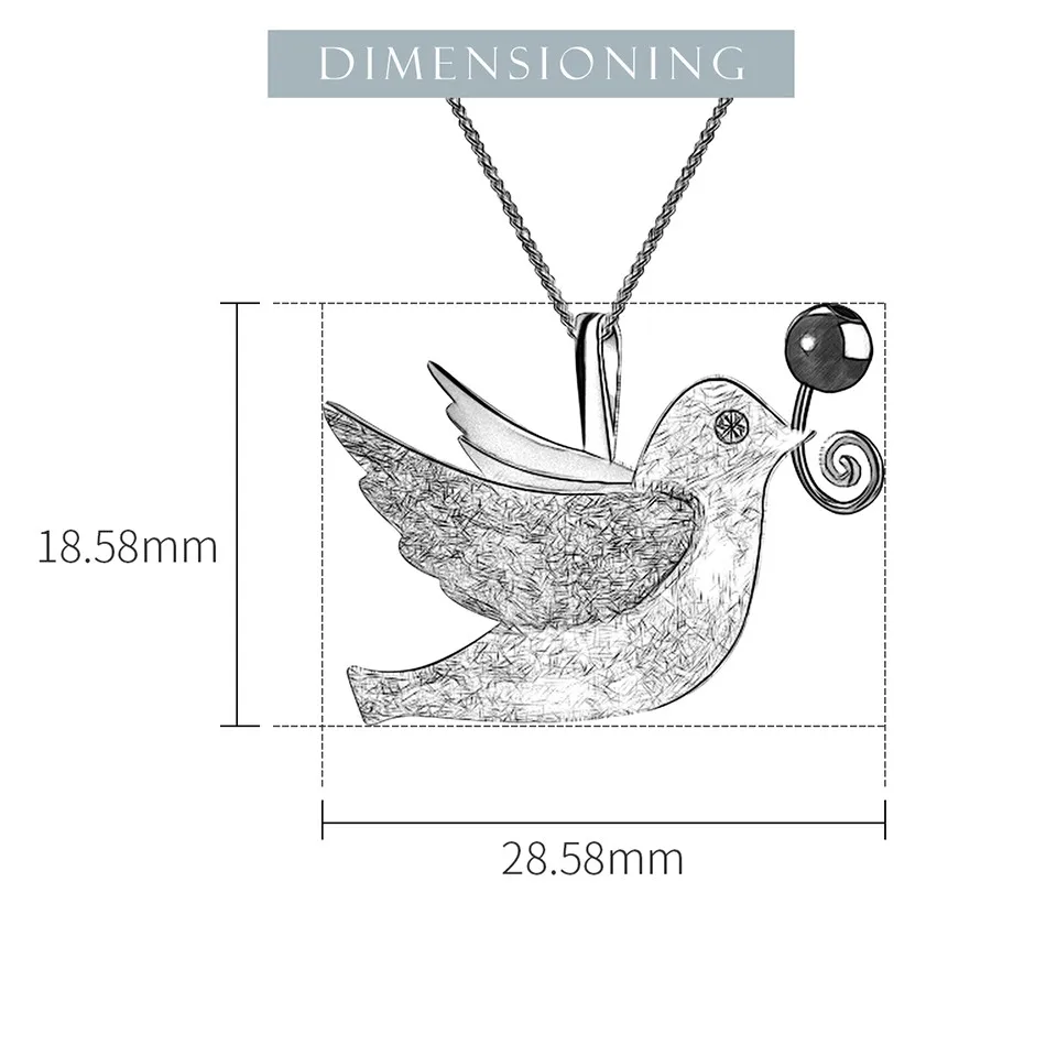 Lotus Fun Real 925 Sterling Silver Handmade Fine Jewelry Creative Flying Pigeon with Fruits Pendant without Necklace for Women