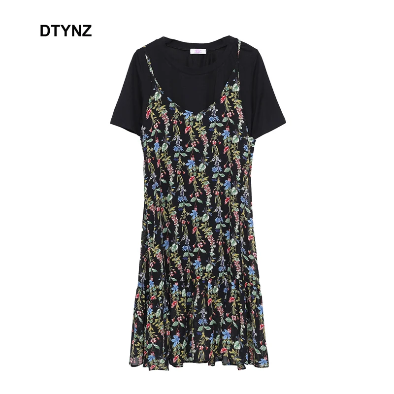 

Spring Bohemian Women 2 Piece Suit Dress Short Sleeve Dot Loose Summer Cosplay Big Size Dress Shirt Spaghetti Strap Plus Dress