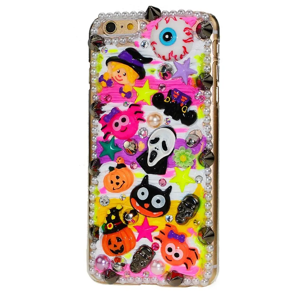 S7 Case 3D Кристалл Bling Искра Блеск Алмазный Рождество Хэллоуин череп Тыквы Крышка
