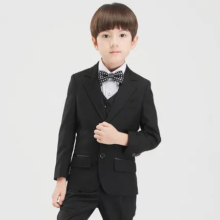 Костюмы для мальчиков (пиджак + жилет штаны галстук бабочка рубашка) приталенный