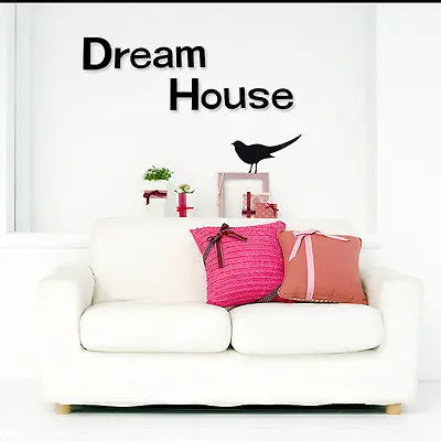 Дом мечты птица DIY настенные стикеры акриловые Зеркальные Стикеры высокое