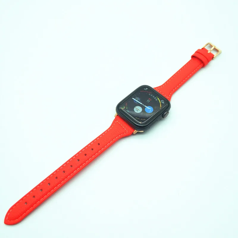 Тонкий ремешок AKGLEADER T-образной формы для Apple Watch Series 4 40 мм 44 браслет из натуральной