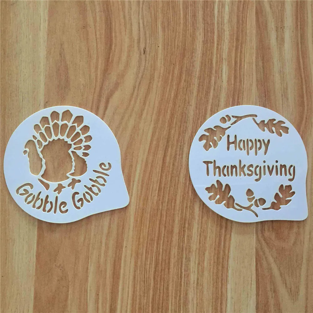2 шт./лот днем благодарения рисунок трафареты капучино украшения кофе латте