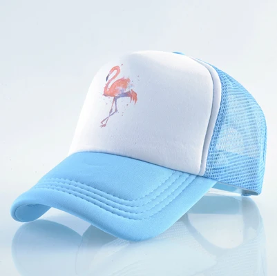 Blue1 Летняя Бейсболка Женщины Дышащая бейсболки Snapback Хип-Хоп кепка Печати Фламинго кепки Мужчины Открытый Повседневная Пара козырек - Цвет: Blue1