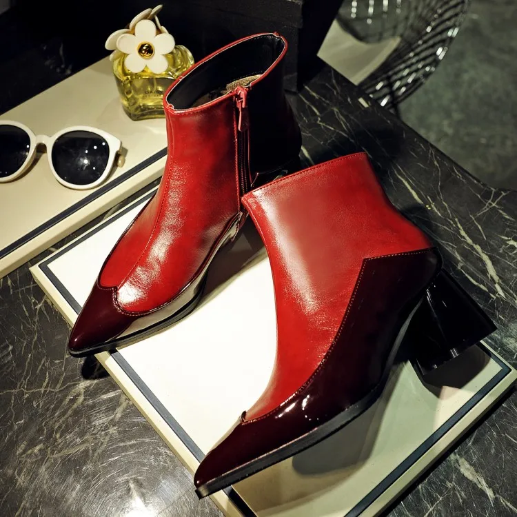 Весенняя женская обувь винтажные женские ботинки с острым носком Модные