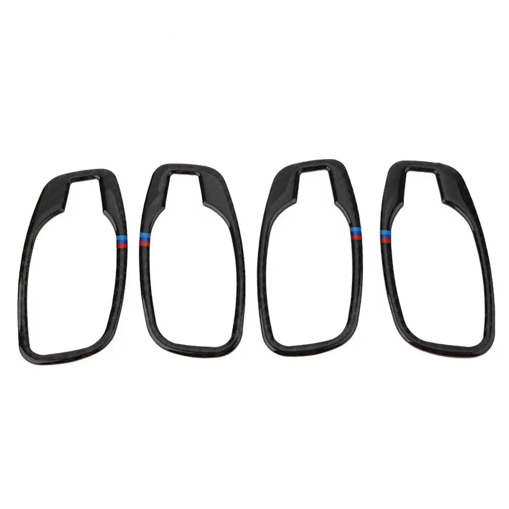 4 шт. карбоновая Автомобильная внутренняя дверная ручка рамка Крышка отделка