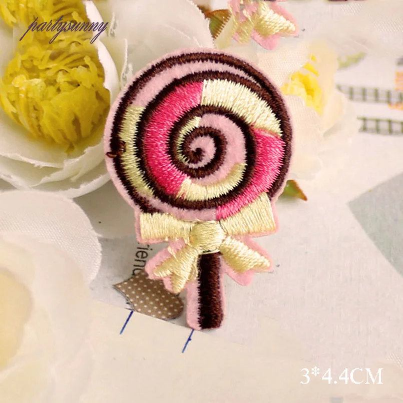 Pf конфеты патч сладкий полоса вышивка железа на патчи для одежда топы детские