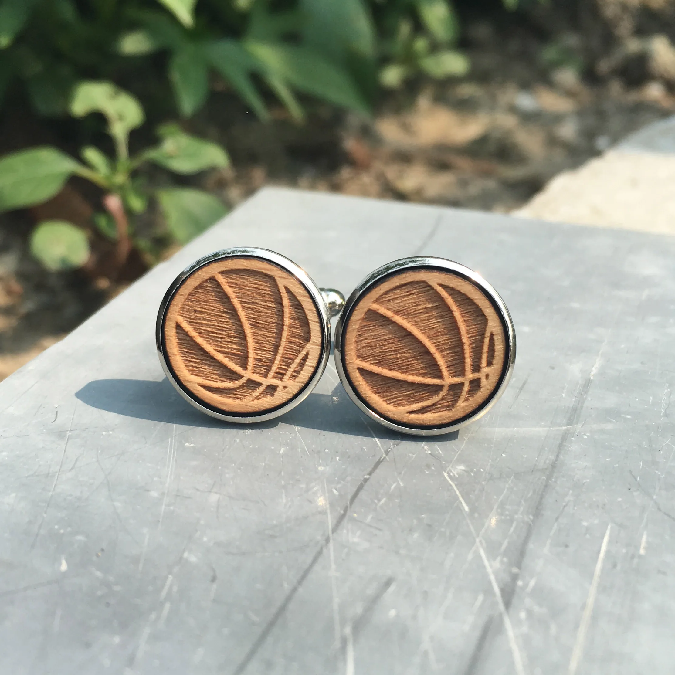 Баскетбольные деревянные Запонки баскетбольные спортивный подарок для жениха