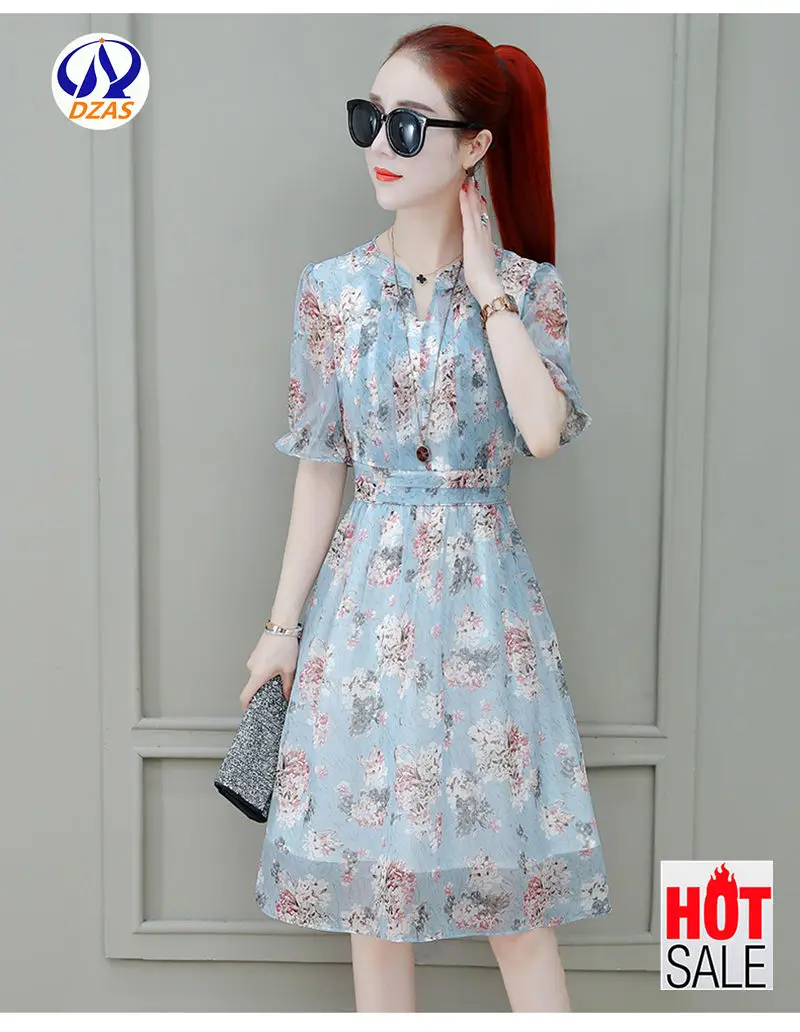 

Women's skirt Summer skirt 2019 new shredded flower chiffon dress