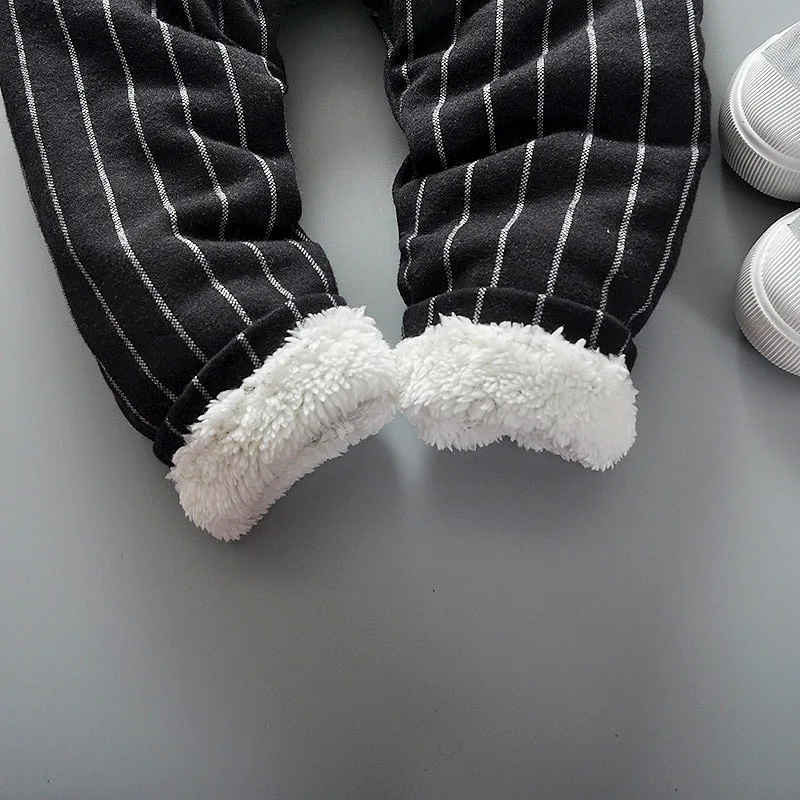 winter warm pants boysThe stripes children 's cotton trousers in thickening children' s |