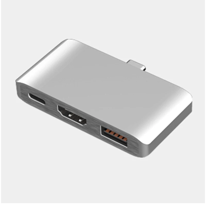 Серебристый BFOLLOW 3 в 1 Dex станция для samsung S8 S9 S10 Plus/Note 8 9 10 Pro Pad PD адаптер type-C к HDMI для huawei - Цвет: Серебристый