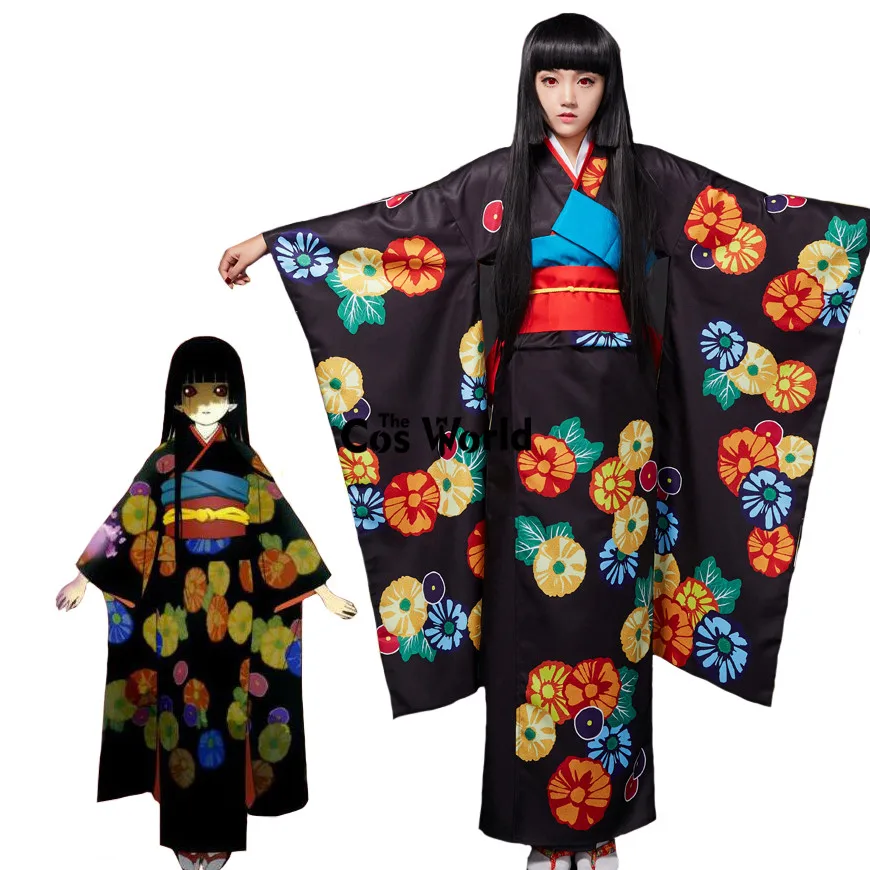 Jigoku Shoujo enma AI японские кимоно юката горничной платье равномерное наряд аниме