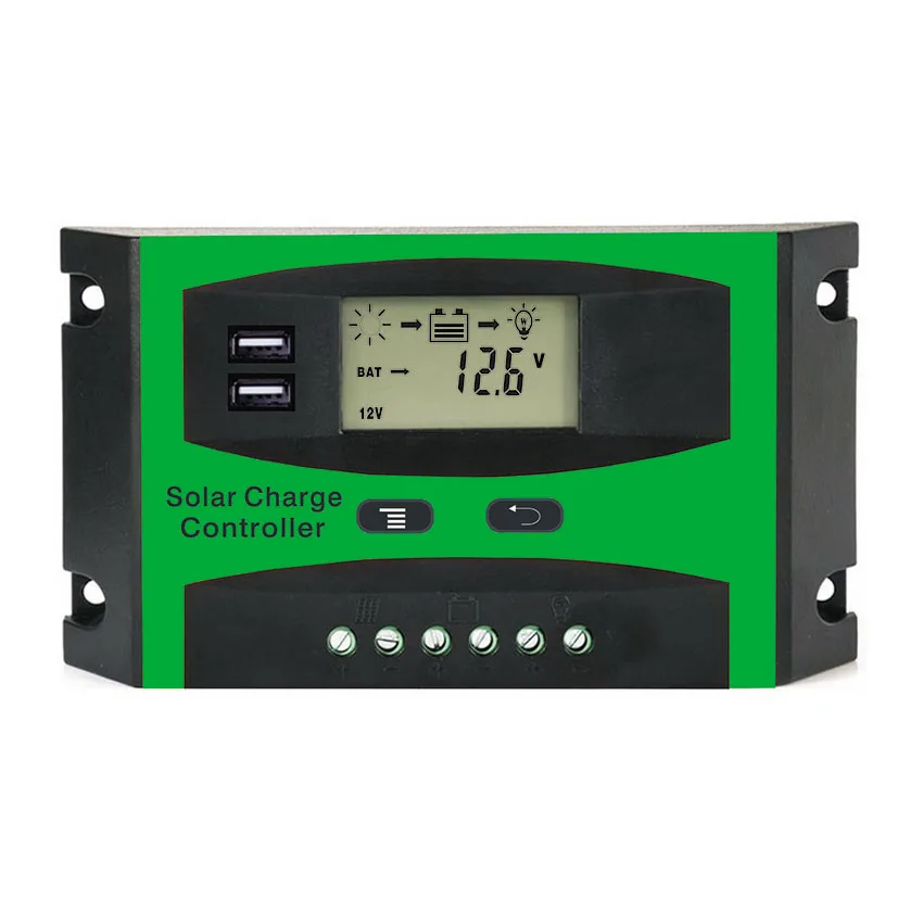 Контроллер заряда батареи LD2430U PWM 30 А 12 В 24 регулятор ЖК дисплей|battery charge controller|pwm