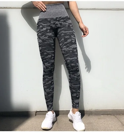 Black Pants 2 шт., камуфляжный комплект для йоги, спортивная одежда для женщин, одежда для спортзала, фитнеса, попа, Леггинсы для йоги, спортивный бюстгальтер, спортивный костюм для спортзала, Femme - Цвет: Black Pants