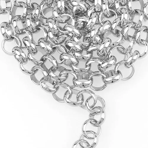 1 meters silver 10mm 5, 6, 7, 8, 10 мм, открывающиеся алюминиевые цепи Rolo, металлическая петля для аксессуаров, браслета, ожерелья, кабеля, самодельные ювелирные изделия - Цвет: 1 meters silver 10mm