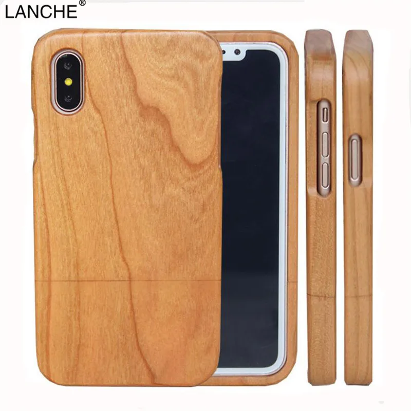 LANCHE Natural Wood Case For iPhone 7 6 6s 8 Plus 5 5s SE Durable Real Rosew Bamboo Walnut Wooden Phone Cover X |