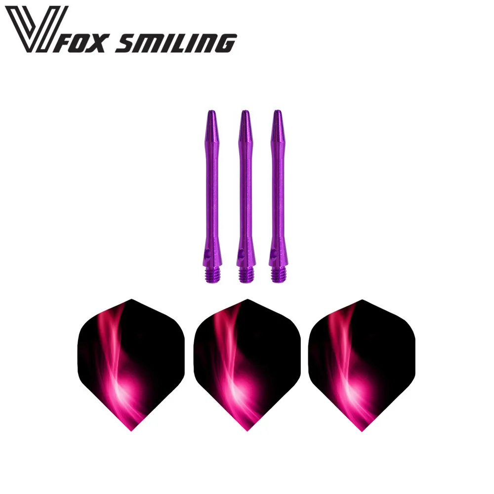 3 and 3 purple Fox Smiling алюминиевый дротик валы и хороший шаблон Дротика s полеты аксессуары для игры в Дартс для профессионального Дротика s - Цвет: 3 and 3 purple