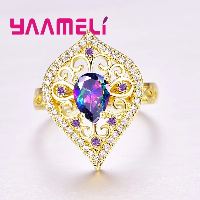 Женское кольцо в ретро стиле разноцветное с листьями из серебра 925 пробы размер