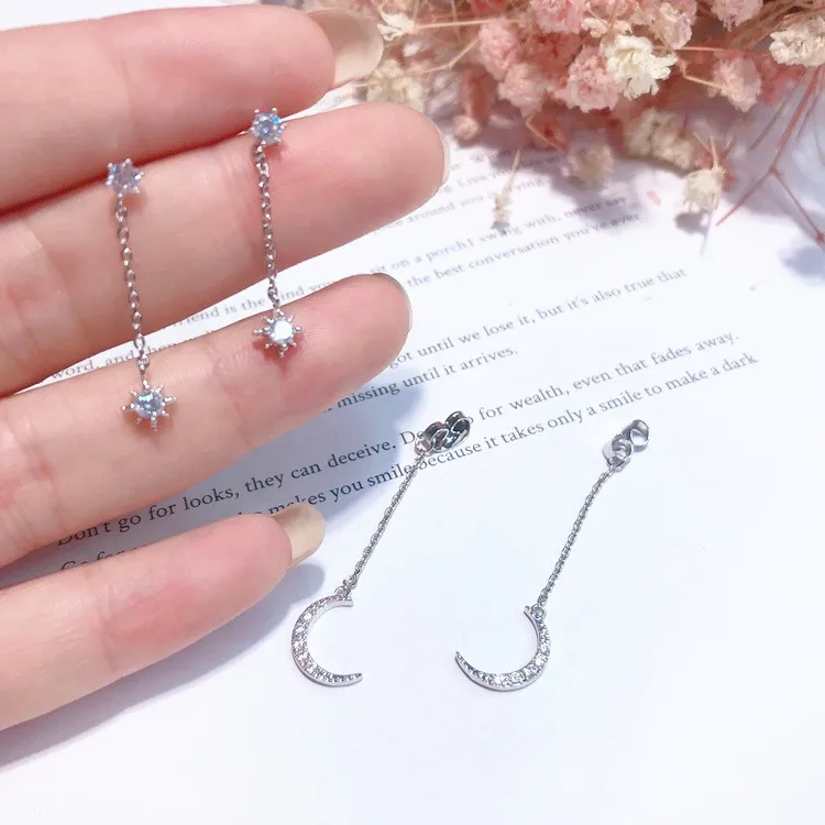 2018 Hot New Statement Luxury Earrings Fashion Jewelry Full Rhinestone Moon Long Chain Tassel Pendientes Brincos Gifts | Украшения и