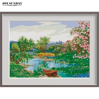 the spring of the creek scenic paintings cross stitch kit counted printed canva 14ct 11ct dmc diy handwork embroidery needlework