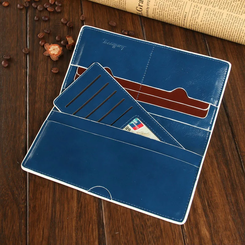 Модный новый яркий мягкий длинный стильный мужской бумажник из искусственной