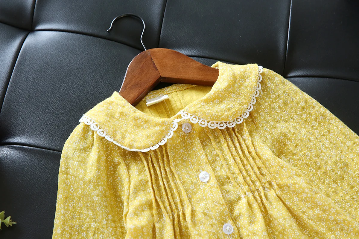 Кружевная блузка для девочек рубашка с длинным рукавом розовые школьные блузки