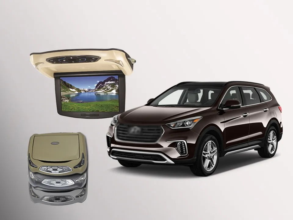 BigBigRoad для Hyundai Santafe Автомобильный потолочный светодиодный цифровой экран с